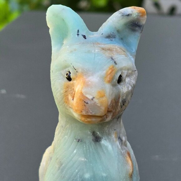 Amazonite ✦ Quartz Cat Figurine ✦ 324g Crystal Sculpture ✦ Healing Animal Totem - Picture 17 of 17